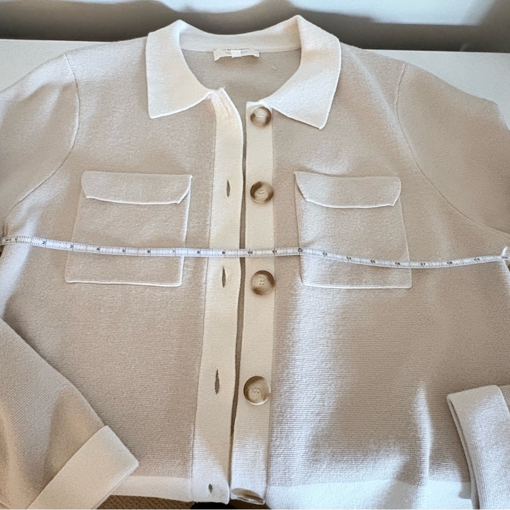 Sezane Betty Cardigan Jacket - XL Cream/Ecru 100% Merino wool - Picture 3 of 4